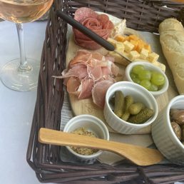 Rose and a charcuterie board.
