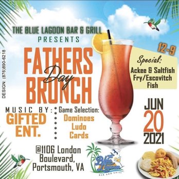The Blue Lagoon - Fathers Day 2021 Flyer - Caribbean Near Me - Portsmouth, Virginia
