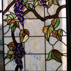 Best Impression Glass Design - Window with Grape Design, Very colorfu!