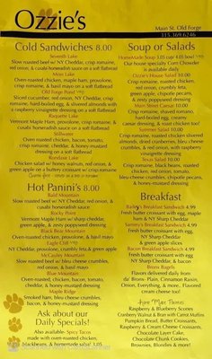 Menu photo 3 Ozzie's Coffee Bar Old Forge, NY