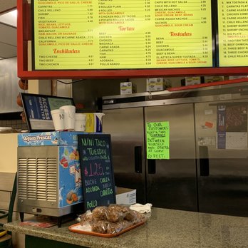 El Azteca Taco Shop - Taco Tuesday $1.25 menu as of 1/26/21 - Mexican Near Me - La Mesa, California
