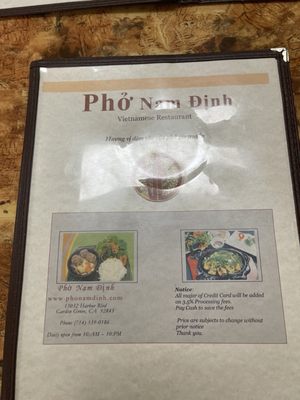 Menu photo 1 Pho Nam Dinh Garden Grove, CA