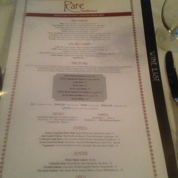 Rare Steakhouse - Menus are Long. - Steakhouses Near Me - Madison, Wisconsin