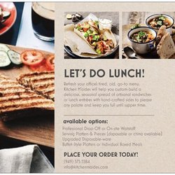 Kitchen M'aides - Sample Office Lunch Menus! Delivered boxed or buffet-style!