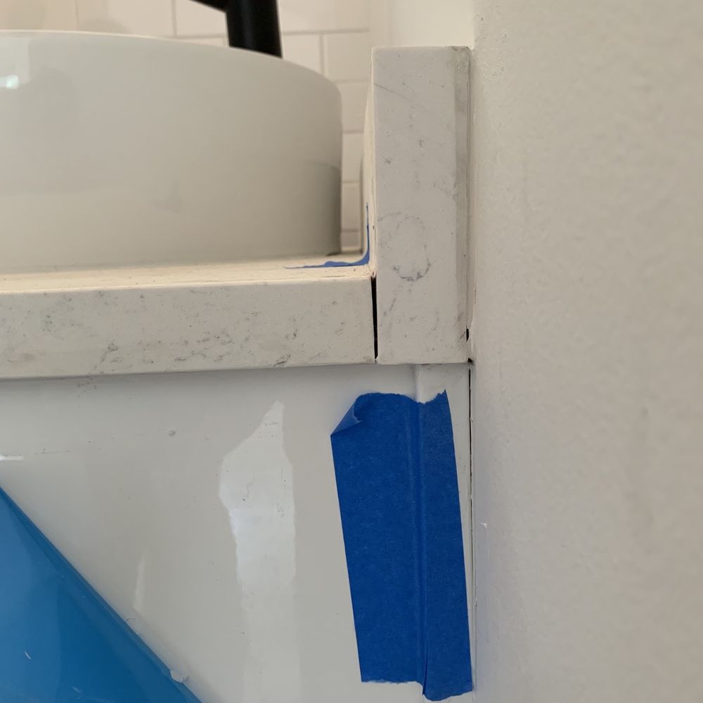 AAAA Renovations - Vanity was coming off the wall because it was mounted incorrectly. The stone also had to be re-cut because it wasn't square. - General Contractors Near Me - Cedar Creek, Texas