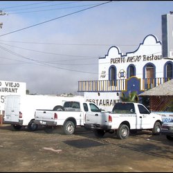 Puerto Viejo - Puerto Viejo Restaurant, located in Gurrero Negro, B.C.S., Mexico.  Note he sign advertising the $25.00 breakfast.  Yes, that's pesos!