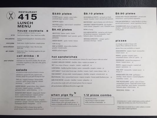 Menu photo 8 Restaurant 415 Fort Collins, CO