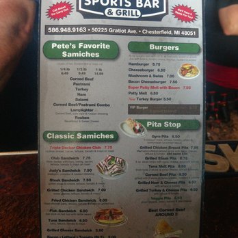 Pete's Cutting Board - Sports Bars Near Me - Chesterfield, Michigan Pete's Cutting Board - Sports Bars Near Me - Chesterfield, Michigan