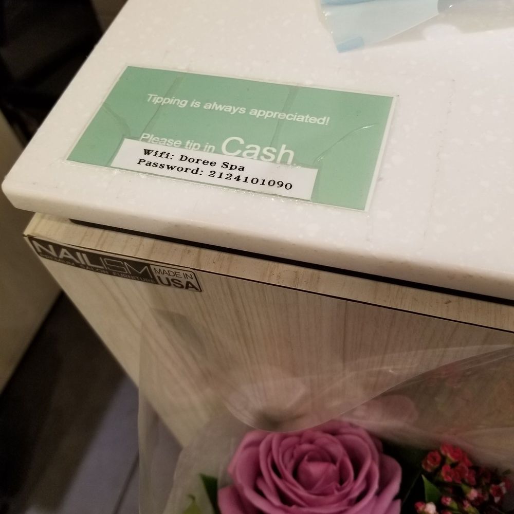 Dorée Nails & Spa - Wifi password, please tip in cash. - Skin Care Near Me - New York, New York