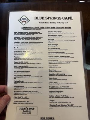 Menu photo 2 Blue Springs Cafe Highland, IL Menu photo 2 Blue Springs Cafe Highland, IL