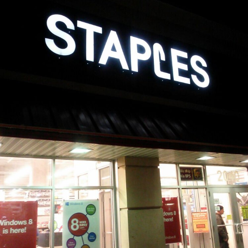 Storefront at night. Storefront at night.