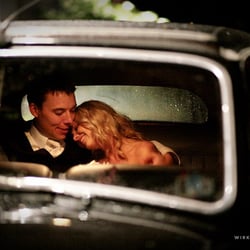 Pech Limousine - 1954 Bentley in Rain, Bride and Groom in back seat