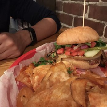 DT Kirby's - Corn beef sandwich with chips - Burgers Near Me - Lafayette, Indiana
