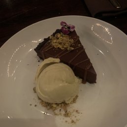 Dark Chocolate Tart with Pistachio Ice Cream Dark Chocolate Tart with Pistachio Ice Cream