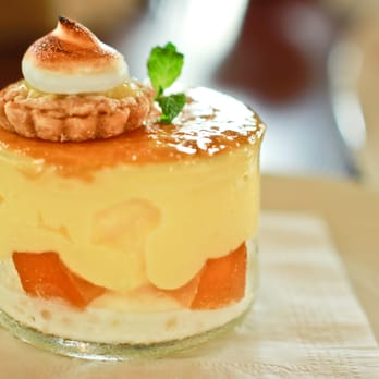 MW Restaurant - Meyer lemon brulee w/yuzu tapioca and Meyer lemon sorbet - New American Near Me - Honolulu, Hawaii