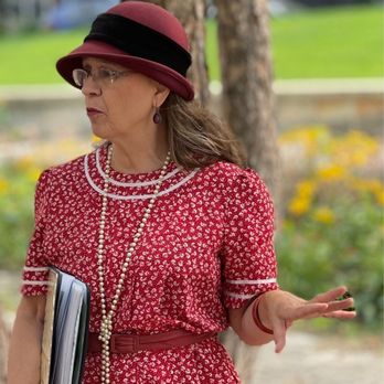 CynCity Tours - Cynthia on one of her many stops and stories!  She co-authored a book entitled "Alvin Karpis and the Barker Gang in Minneapolis." - Historical Tours Near Me - Saint Paul, Minnesota