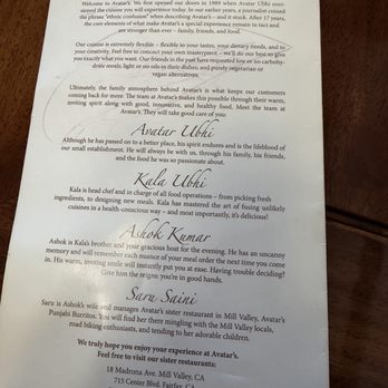 Avatar's Restaurant - Indian Near Me - Sausalito, California