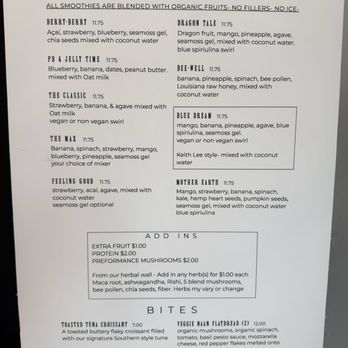 Dr Feelgood - Smoothie Menu - Vitamins & Supplements Near Me - Baton Rouge, Louisiana