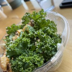 Laconia Market & Cafe - Kale salad with sweet potato, pistachios, maple dijon dressing