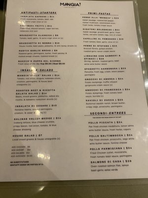 Menu photo 4 Mangia - Eat on Main Salinas, CA