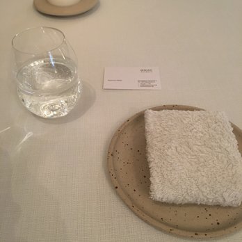 Restaurant AOC - A candle (its hygge), water and a wet towel. - Danish Near Me - Copenhagen, 84