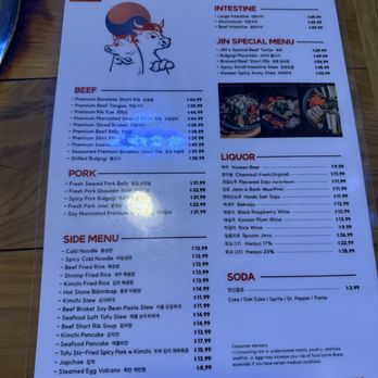 Jin BBQ - Menu - Korean Near Me - Mesa, Arizona