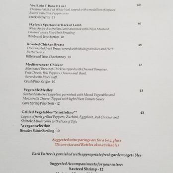 Skylon Tower - Menu - Canadian (New) Near Me - Niagara Falls, Ontario