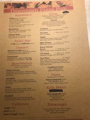 Menu photo 2 Downtown Pizza Pub Harrodsburg, KY Menu photo 2 Downtown Pizza Pub Harrodsburg, KY