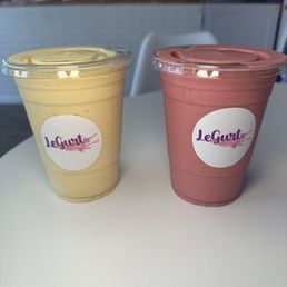 Mango and blackberry smoothies