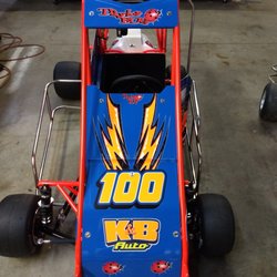 Here is a Quarter midget we lettered for K & B Auto for his Daughter Taylor Thank you K & B for all your business
