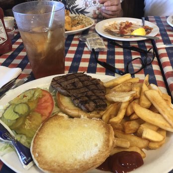 T-Bone Tom's - Tenderloin Sandwich with steak fries - Barbeque Near Me - Kemah, Texas T-Bone Tom's - Tenderloin Sandwich with steak fries - Barbeque Near Me - Kemah, Texas