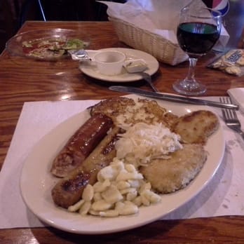 Domenic's Rose Villa Restaurant - The Octoberfest Sampler (notice the spaetzle featured in the foreground)!! - Italian Near Me - Akron, Ohio Domenic's Rose Villa Restaurant - The Octoberfest Sampler (notice the spaetzle featured in the foreground)!! - Italian Near Me - Akron, Ohio