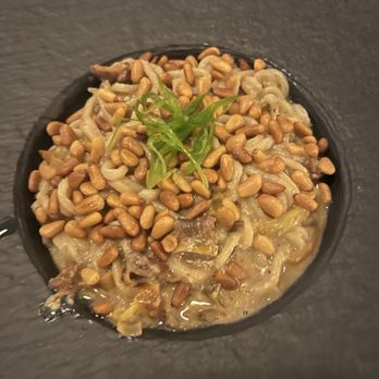 24 Suns - Dan Dan Noodles pine nut, summer chantrelle, leek - Cocktail Bars Near Me - Oceanside, California 24 Suns - Dan Dan Noodles pine nut, summer chantrelle, leek - Cocktail Bars Near Me - Oceanside, California