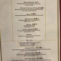 Virginia's Health Foods - Menu