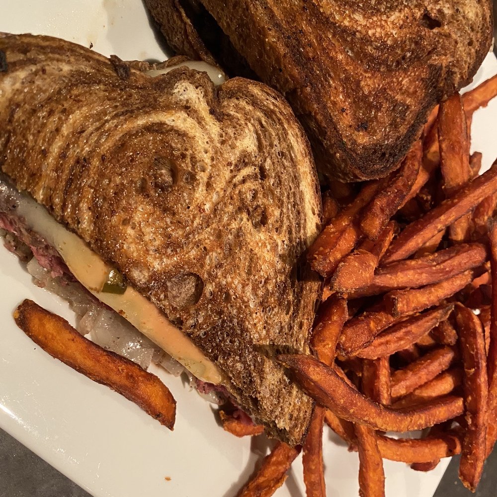Pittsford Pub & Grille - Patty melt (excellent bread) with sweet potato fries - Pubs Near Me - Pittsford, New York Pittsford Pub & Grille - Patty melt (excellent bread) with sweet potato fries - Pubs Near Me - Pittsford, New York