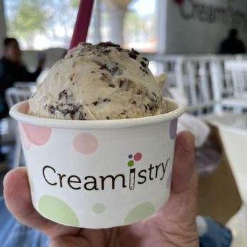 Creamistry - Torrance - Cookie Butter Ice Cream with Brownie and heath toffee bits - Ice Cream & Frozen Yogurt Near Me - Torrance, California Creamistry - Torrance - Cookie Butter Ice Cream with Brownie and heath toffee bits - Ice Cream & Frozen Yogurt Near Me - Torrance, California