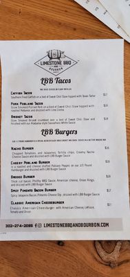 Menu photo 5 Limestone BBQ and Bourbon Wilmington, DE