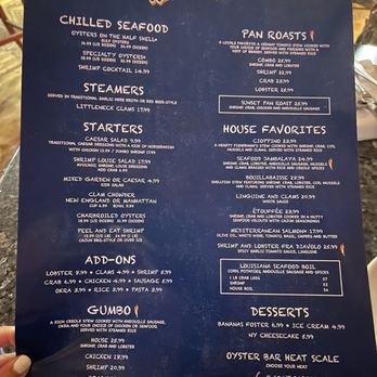 Oyster Bar - Menu 11/9/2021 - Seafood Near Me - Henderson, Nevada Oyster Bar - Menu 11/9/2021 - Seafood Near Me - Henderson, Nevada