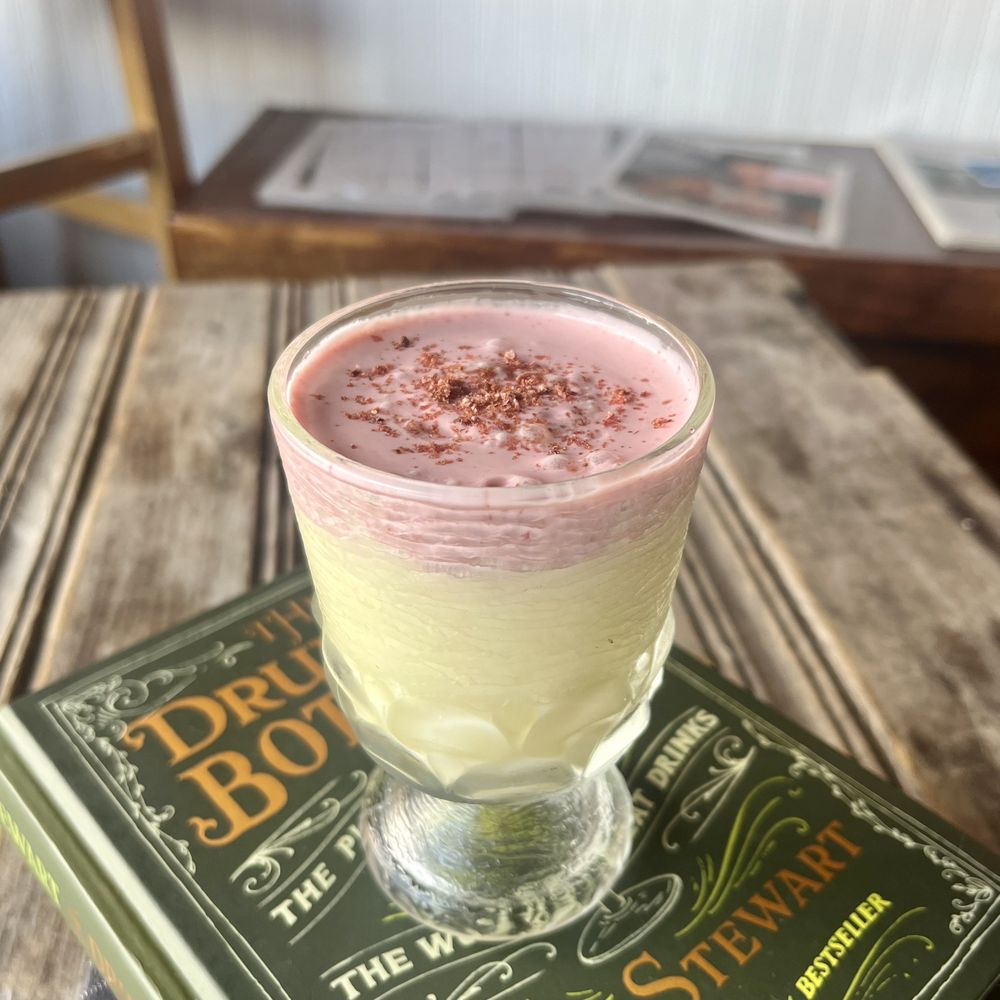 Scratch & Co - Osaka Highway Oasis cocktail - Ford's gin, pistachio orgeat, mint, lemon, and raspberry foam - Cocktail Bars Near Me - Pittsburgh, Pennsylvania Scratch & Co - Osaka Highway Oasis cocktail - Ford's gin, pistachio orgeat, mint, lemon, and raspberry foam - Cocktail Bars Near Me - Pittsburgh, Pennsylvania