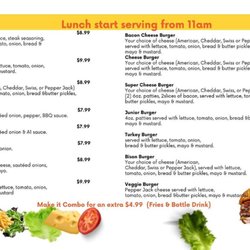 Lunch Menu (Start to serve from 11am to 2pm