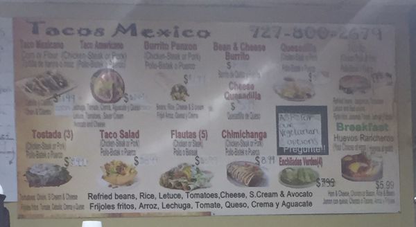 Menu photo 8 Chile Verde Saint Petersburg, FL