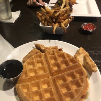 Baker's Crust - Chicken and Waffle that was served. Do you see the chicken? - Breakfast & Brunch Near Me - Virginia Beach, Virginia