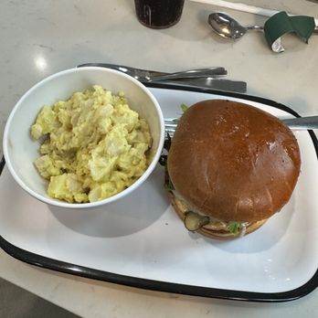 Ooltewah Whistle Stop - Angry bee chicken sandwich. Very good. Potato salad seems out of a box. - Sandwiches Near Me - Ooltewah, Tennessee Ooltewah Whistle Stop - Angry bee chicken sandwich. Very good. Potato salad seems out of a box. - Sandwiches Near Me - Ooltewah, Tennessee