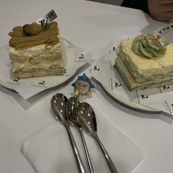 Cafe  2BY2 - Earl Grey Chestnut Tiramisu and Pandan Coconut Tiramisu - Desserts Near Me - New York, New York
