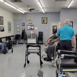 Wright's Barber Shop - Lots of customers Thursday morning