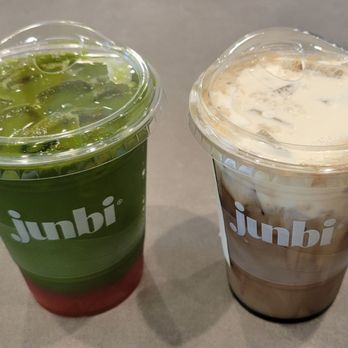 Junbi Matcha & Tea - Irvine - Strawberry Matcha Coldbrew, Hojicha Cold Foam Latte - Both delish! Recommend! - Bubble Tea Near Me - Irvine, California Junbi Matcha & Tea - Irvine - Strawberry Matcha Coldbrew, Hojicha Cold Foam Latte - Both delish! Recommend! - Bubble Tea Near Me - Irvine, California