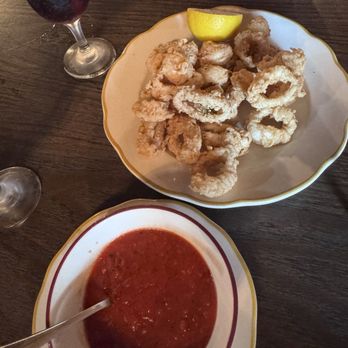 Two Guys From Italy - Calamari with side of marinara. - Pizza Near Me - Dallas, Texas Two Guys From Italy - Calamari with side of marinara. - Pizza Near Me - Dallas, Texas