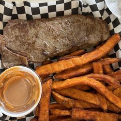 TWIN CITIES HOTEL - New York steak. Medium rare.