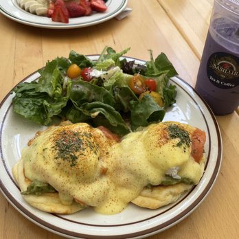 Basilur - Salmon eggs Benedict and ube lice latte - Coffee & Tea Near Me - Buena Park, California