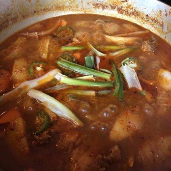 From the Seoul - Chicken soup with potatoes and carrots and green onions (it has hot peppers too) - Korean Near Me - Dartmouth, Massachusetts